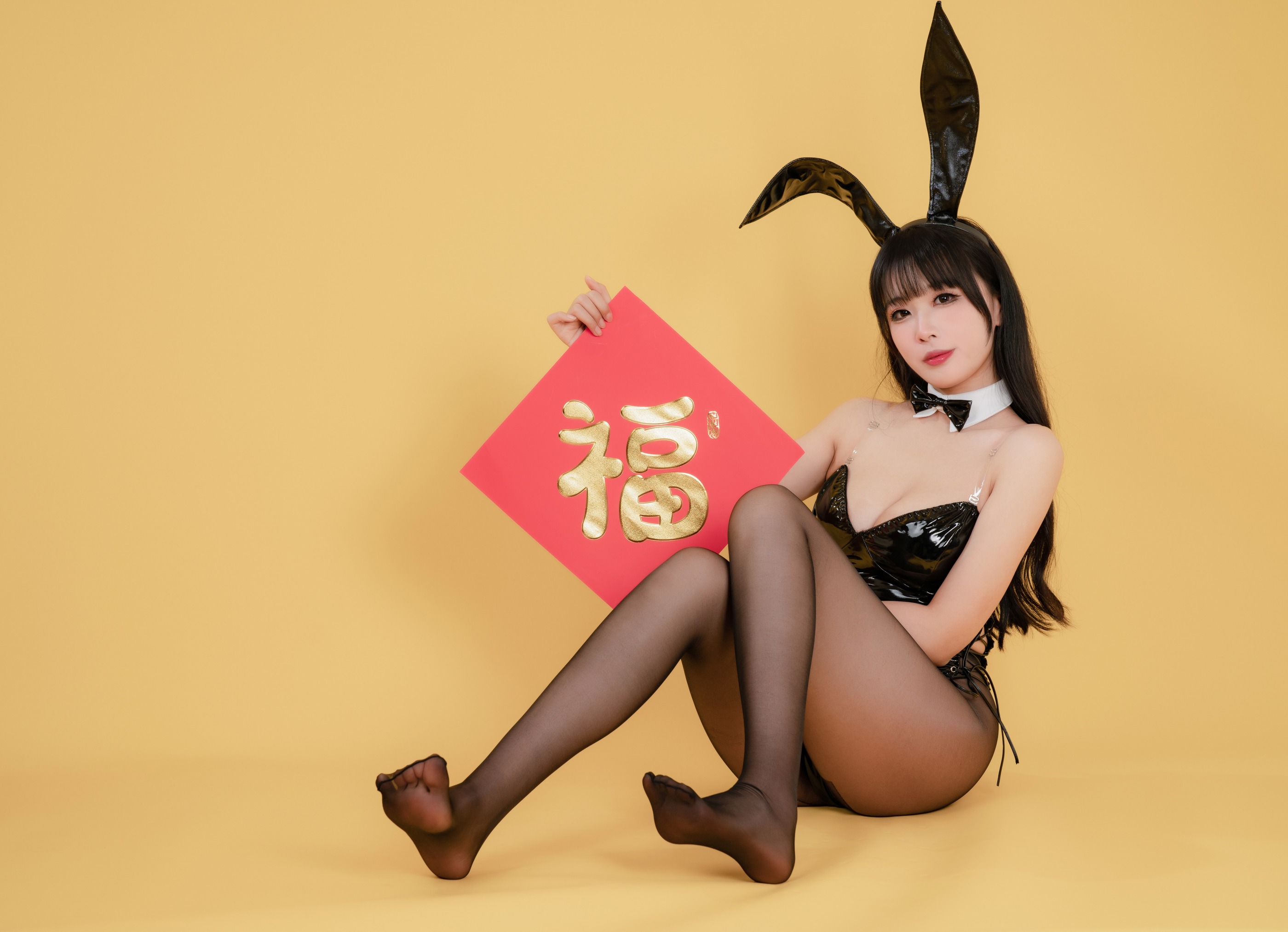 图片[1]-轩萧学姐 – NO.043 新春福兔 黑兔女郎 [20P]-XikXak